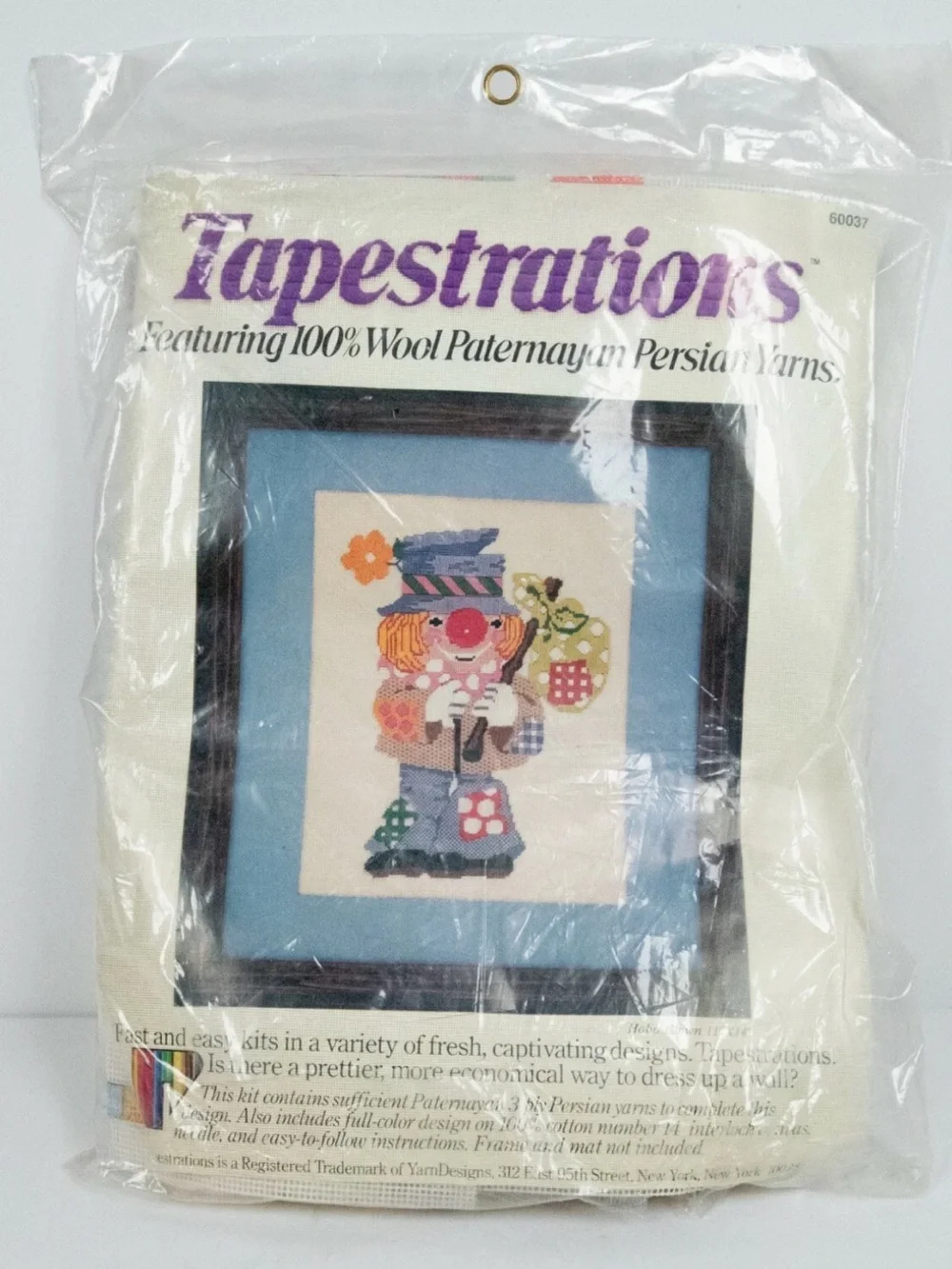 Tapestrations Clown Hobo Circus Whimsy Wool Wall Hanging Craft Kit - Multicolor